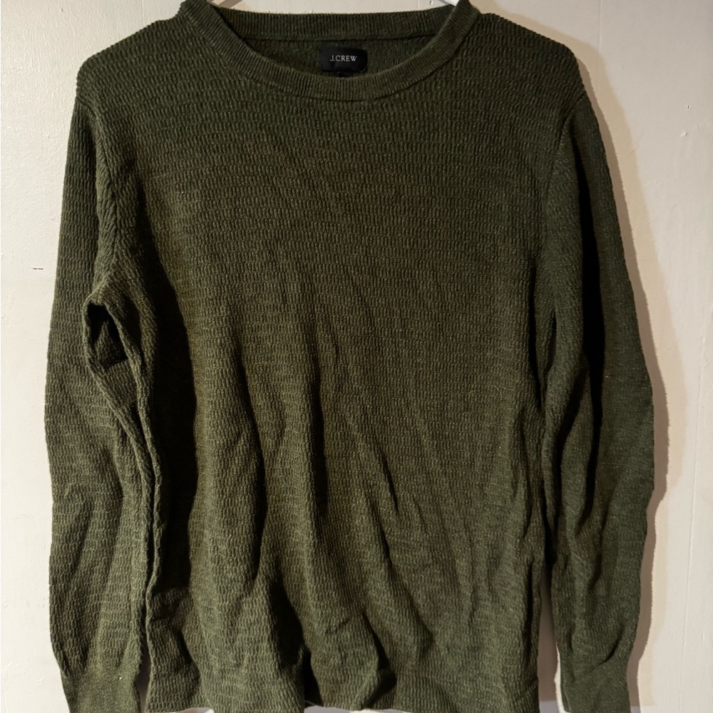 J. Crew Men's Olive Crewneck Sweater